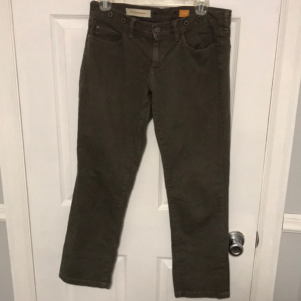 Anthropologie Pilcro olive green skinny jeans